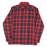 LEVI'S Mens Red & Navy Blue Plaid Button Jacket S Cotton Blend Casual Classic