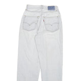 LEVI'S Womens Slim White Denim Jeans Cotton Blend Button W24 L28 Casual Style