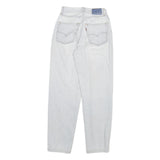 LEVI'S Womens Slim White Denim Jeans Cotton Blend Button W24 L28 Casual Style