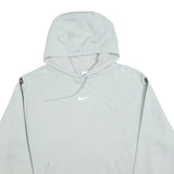 NIKE Womens Grey Hoodie M Logo Print Pullover Hooded Sweatshirt