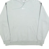 NIKE Womens Grey Hoodie M Logo Print Pullover Hooded Sweatshirt