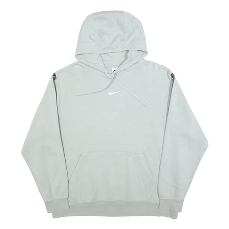NIKE Womens Grey Hoodie M Logo Print Pullover Hooded Sweatshirt