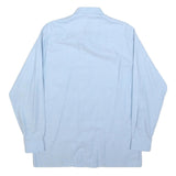 C&A Mens Blue Cotton Blend Shirt L Long Sleeve Button Collar Casual