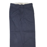DICKIES Mens Cotton Blend Navy Regular Straight Trousers W33 L33 Workwear