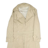 Womens Beige Classic Cotton Trench Jacket L Button Closure Belted