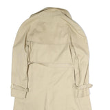 Womens Beige Classic Cotton Trench Jacket L Button Closure Belted