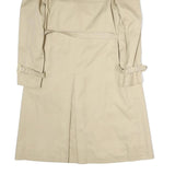 Womens Beige Classic Cotton Trench Jacket L Button Closure Belted