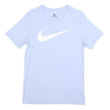 NIKE Mens White T-Shirt S Short Sleeve Crew Neck Cotton Blend Classic Logo