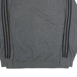 ADIDAS Mens Grey Cotton Blend Crew Neck Sweatshirt L Three Stripes Athletic