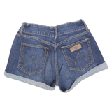 WRANGLER Womens Denim Blue Cotton Roll Up Shorts XS W26 Casual Summer Pocket