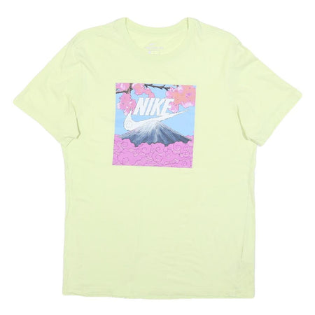 NIKE Mens Yellow Graphic T-Shirt M Short Sleeve Crew Neck Cotton Casual