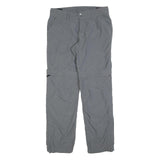 COLUMBIA Womens Polyester Grey Regular Zip Trousers W30 L30 Outdoor Hiking