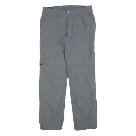 COLUMBIA Womens Polyester Grey Regular Zip Trousers W30 L30 Outdoor Hiking
