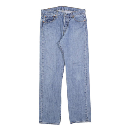 LEVI'S 501 Mens Jeans Blue Regular Straight Denim Light W34 L34 Classic Button