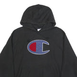 CHAMPION REVERSE WEAVE Mens Black Hoodie L Cotton Blend Pullover Casual