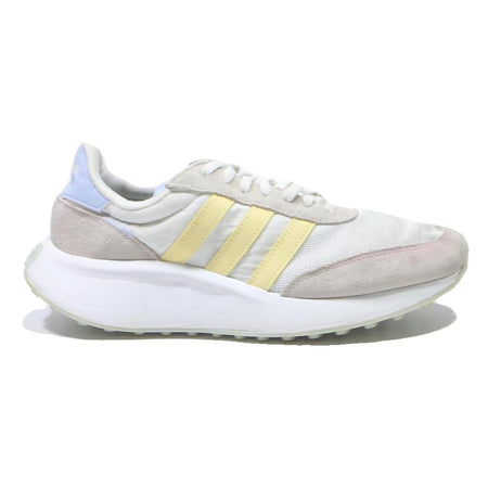 ADIDAS Falcon W Womens Low Top Trainers White Yellow Polyester Blend UK 7.5