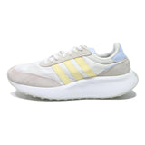 ADIDAS Falcon W Womens Low Top Trainers White Yellow Polyester Blend UK 7.5