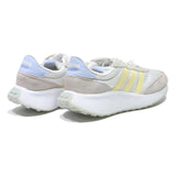 ADIDAS Falcon W Womens Low Top Trainers White Yellow Polyester Blend UK 7.5
