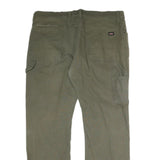 DICKIES Mens Cotton Regular Straight Olive Green Workwear Trousers W40 L31