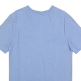 CHAMPION Mens Blue Cotton Blend T-Shirt M Short Sleeve Crew Neck Logo Graphic