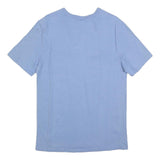 CHAMPION Mens Blue Cotton Blend T-Shirt M Short Sleeve Crew Neck Logo Graphic