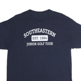 Mens Navy Blue Cotton Graphic T-Shirt M Short Sleeve Crew Neck Southeastern Golf