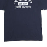 Mens Navy Blue Cotton Graphic T-Shirt M Short Sleeve Crew Neck Southeastern Golf