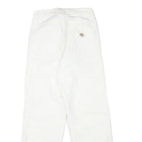 DICKIES Mens White Cotton Blend Regular Fit Straight Leg Trousers W24 L28