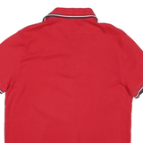 TOMMY HILFIGER Mens Red Short Sleeve Plain Polo Shirt M Cotton Blend