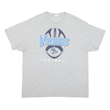 PORT & COMPANY Mens Grey Vikings Football Graphic T-Shirt XL Crew Neck Short
