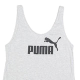 PUMA Womens Grey Sleeveless Top Scoop Neck Logo UK 8 Cotton Blend Casual