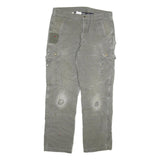 CARHARTT Mens Cotton Blend Grey Relaxed Straight Trousers W36 L34 Workwear