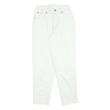 BASIC Womens Regular Fit White Cotton Blend Denim Jeans W26 L28 Classic Zip
