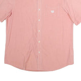 CHAPS Mens Pink Cotton Short Sleeve Shirt XL Button Down Pocket Casual