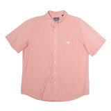 CHAPS Mens Pink Cotton Short Sleeve Shirt XL Button Down Pocket Casual