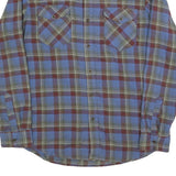 WRANGLER Mens Blue & Maroon Checked Shirt M Cotton Blend Casual Classic Buttoned