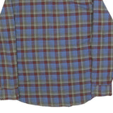 WRANGLER Mens Blue & Maroon Checked Shirt M Cotton Blend Casual Classic Buttoned