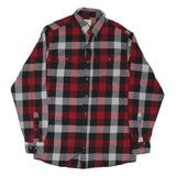 RED HEAD Mens Red & Black Check Cotton Blend Shirt L Long Sleeve Casual