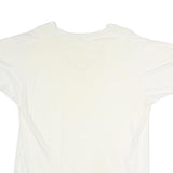 Mens White Plain XL Short Sleeve V-Neck Cotton Blend T-Shirt Casual Basic