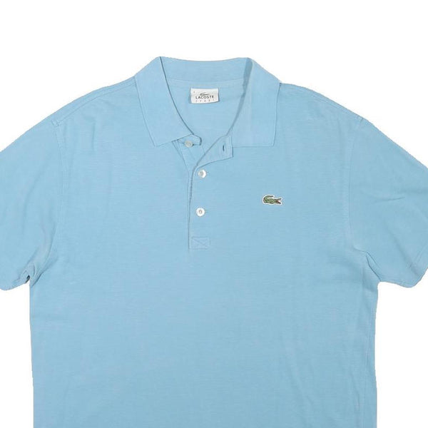 LACOSTE Mens Blue Short Sleeve Plain M Cotton Blend Polo Shirt Classic Casual