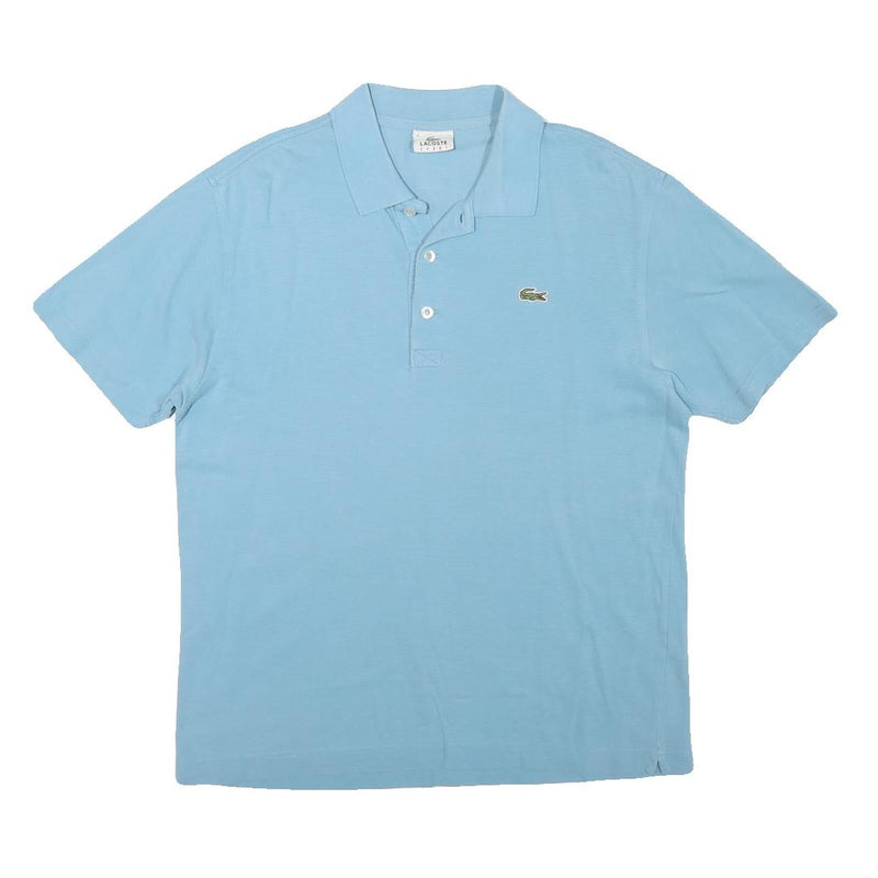 LACOSTE Mens Blue Short Sleeve Plain M Cotton Blend Polo Shirt Classic Casual