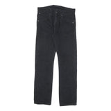 LEVI'S Mens Cotton Blend Black Slim Straight Trousers W32 L30 Classic Zip Pocket