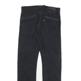 LEVI'S Mens Cotton Blend Black Slim Straight Trousers W32 L30 Classic Zip Pocket