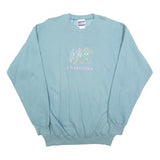 HANES Womens Blue San Francisco Crew Neck M Cotton Blend Sweatshirt Casual