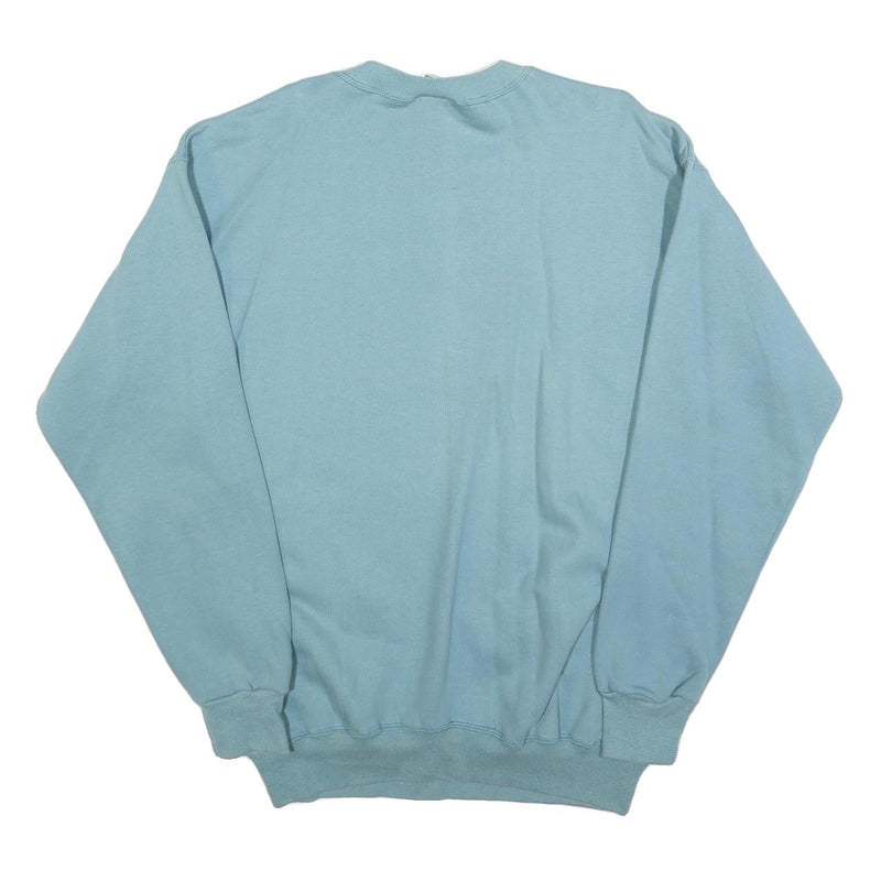 HANES Womens Blue San Francisco Crew Neck M Cotton Blend Sweatshirt Casual