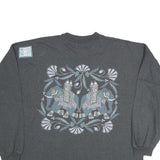 AMERICAN BANDANNA Mens Charcoal Grey Graphic T-Shirt XL Long Sleeve Crew Neck