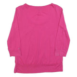 TOMMY HILFIGER Womens Pink Plain Basic Top 3/4 Sleeve Scoop Neck M Casual