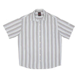 MAMMUT Mens White & Grey Striped Casual Shirt S Short Sleeve Cotton Blend