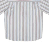 MAMMUT Mens White & Grey Striped Casual Shirt S Short Sleeve Cotton Blend