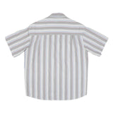 MAMMUT Mens White & Grey Striped Casual Shirt S Short Sleeve Cotton Blend